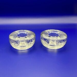 Vintage Iittala Maaru Glass Candleholders by Tapio Wirkkala.